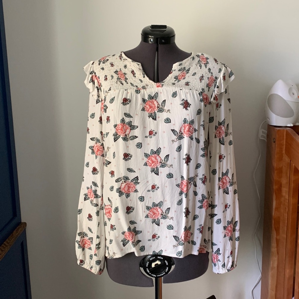 Floral Lucky Brand long-sleeve shirt size medium